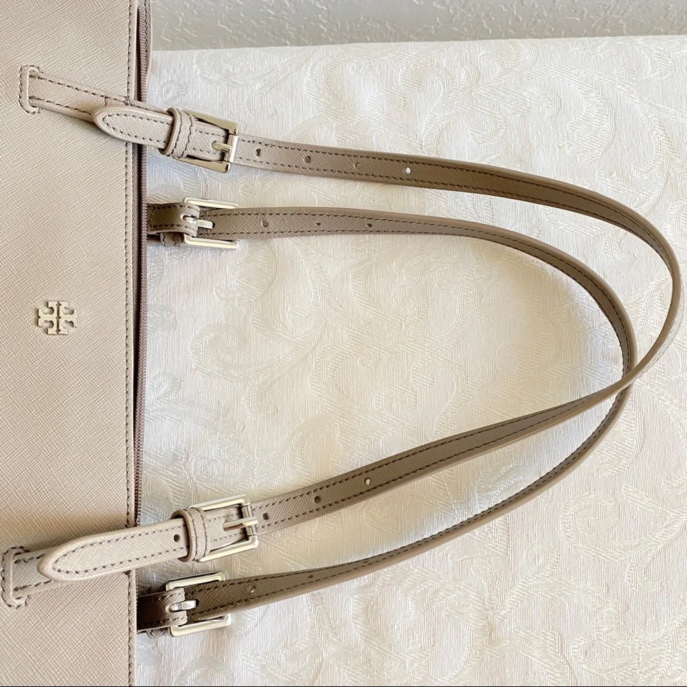 Tory Burch Beige Saffiano leather Tote